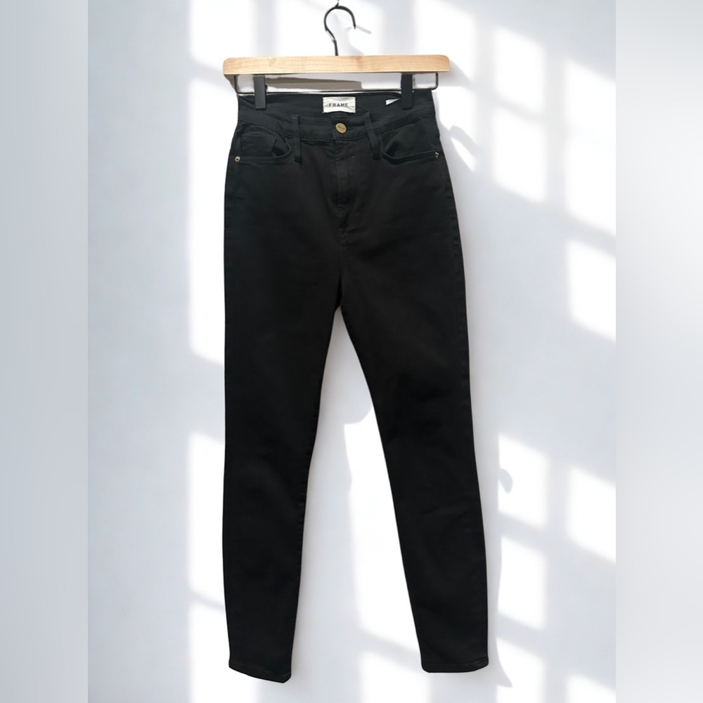 FRAME Ali High‎ Rise Cigarette Jeans Noir Black Size 25 Slim Straight - Picture 4 of 7